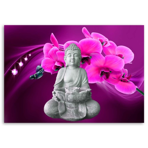 Obraz na plátně Růžová orchidej Buddha