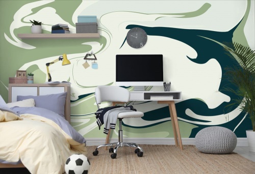 Samolepiaca tapeta abstraktný zelený vzor