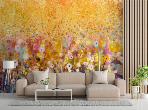 Fototapeta, Louka s květinami barevná abstrakce