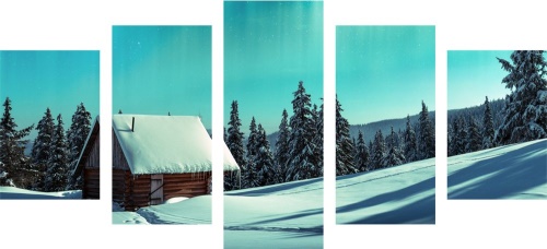 5-dielny obraz rozprávková zimná krajina