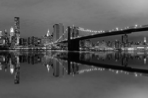 Samolepiaca fototapeta čiernobiely most v Manhattane