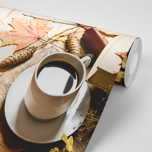 Samolepiaca fototapeta šálka kávy v jesennom nádychu