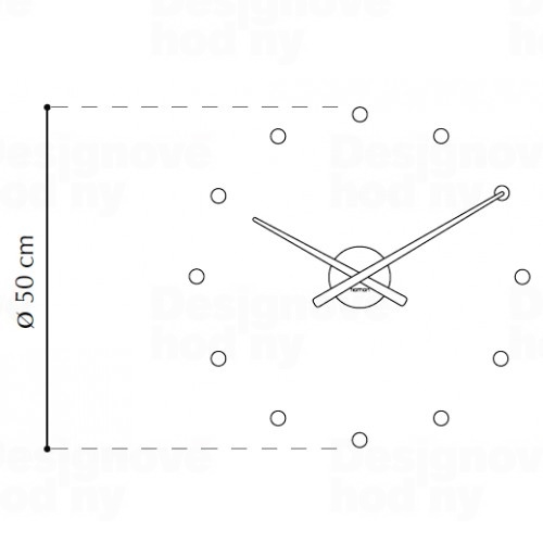 Designové nástěnné hodiny NOMON OJ ocelově modré 50cm
