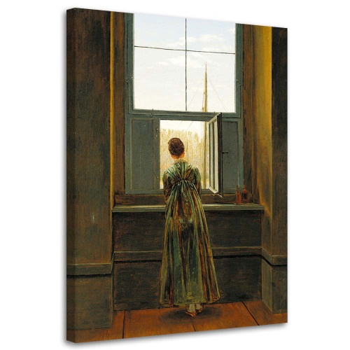 Obraz na plátně Žena u okna - Friedrich,