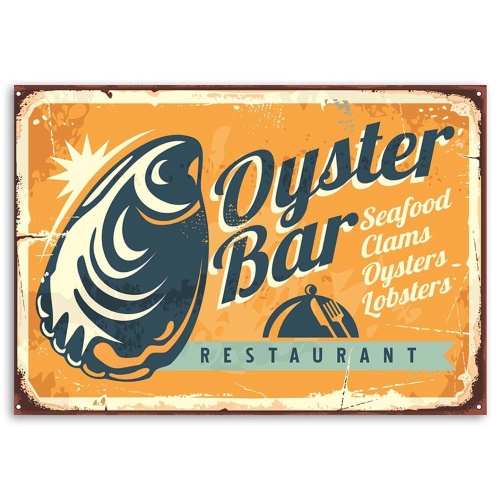 Obraz na plátně Retro Sign Oyster Bar