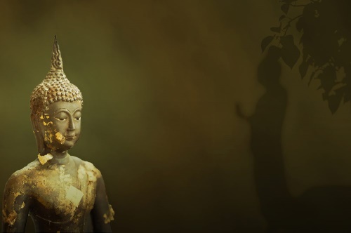 Samolepiaca tapeta Budha a jeho odraz