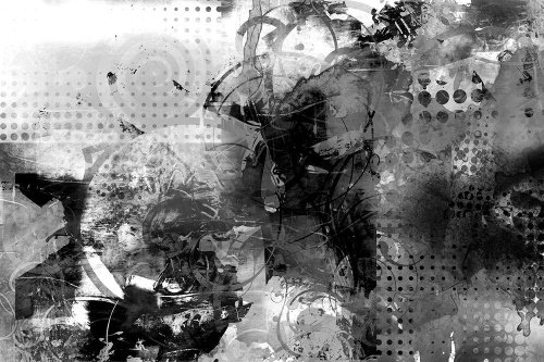 Samolepiaca tapeta grafická čiernobiela maľba