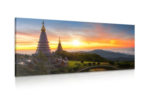Obraz ranný východ slnka nad Thajskom