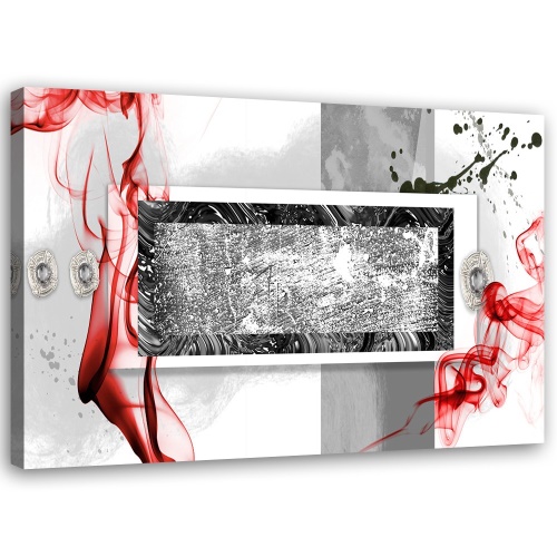 Obraz na plátně Abstraktní šedá červená