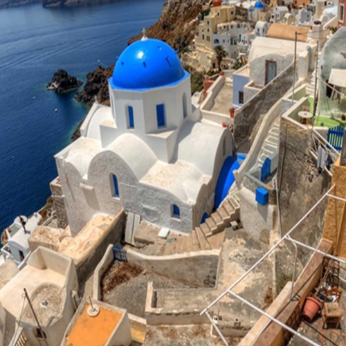Ozdobný paraván Řecko Santorini