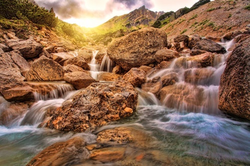 Samolepiaca tapeta vysokohorské vodopády