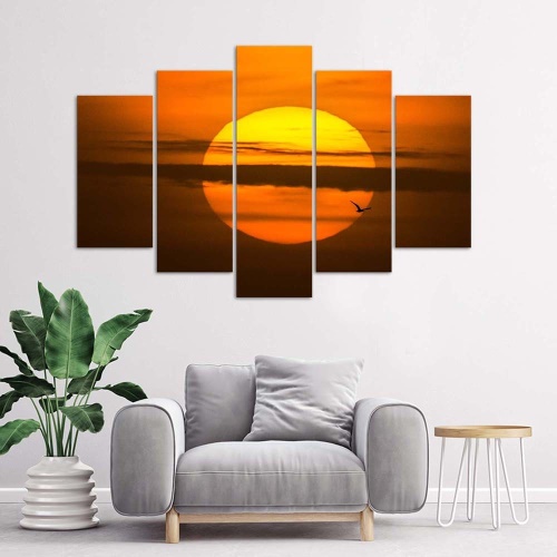 Obraz na plátně pětidílný Západ slunce