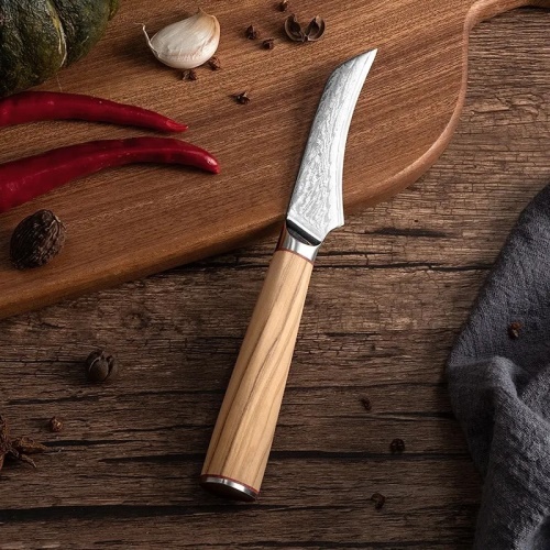 FUJUNI nůž na ovoce a zeleninu Paring 3,5" (90 mm) Olive AUS-10v