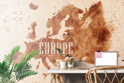 Samolepiaca tapeta retro mapa Európy