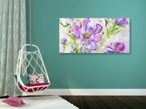 Obraz moderné maľované letné kvety