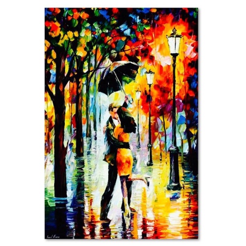Obraz na plátně, Deštník pro romantický pár