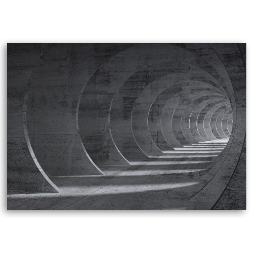 Obraz na plátně, Šedý 3D tunel