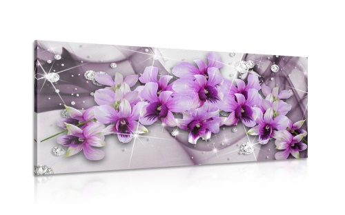 Obraz fialové kvety na abstraktnom pozadí