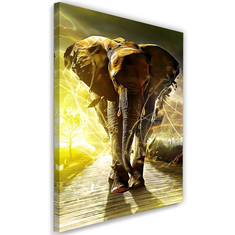 Obraz na plátně Slon na cestě Afrika - 80x120 cm