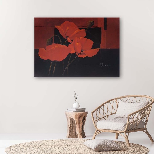 Obraz na plátně Květy máku Červená