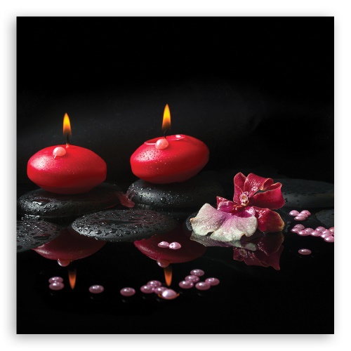 Obraz na plátně, Zen kameny z červených svíček