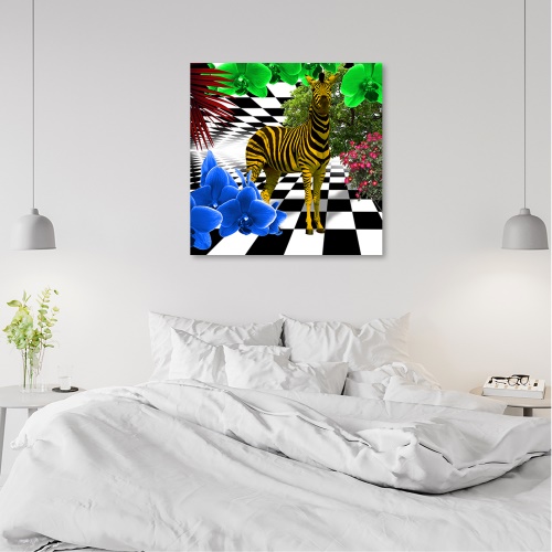 Obraz na plátně, Barevná zvířata přírody Zebra