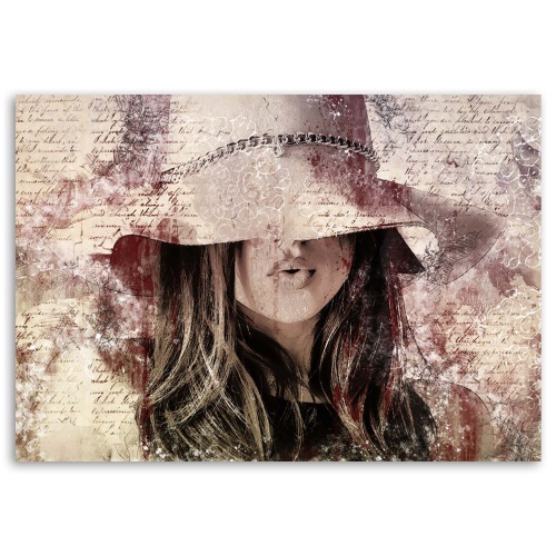 Obraz na plátně Žena s kloboukem