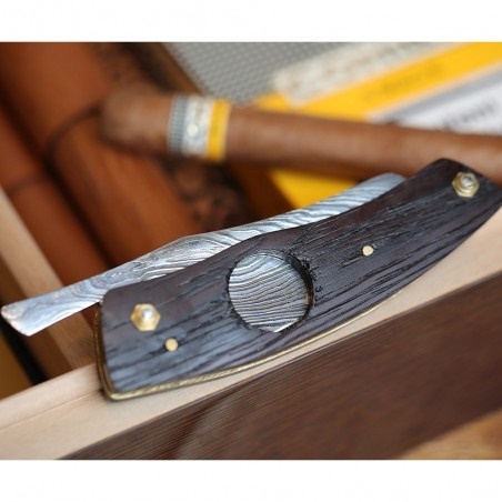 DELLINGER Cigar Cutter II zavírací damaškový nůž s ořezávačem doutníků 