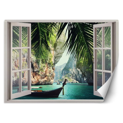 Fototapeta, Pohled z okna na zátoku Tropical Paradise