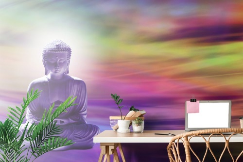 Samolepiaca tapeta Budha na abstraktnom pozadí