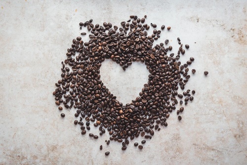 Fototapeta srdce z kávových zŕn