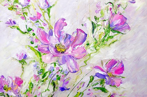 Tapeta maľované letné kvety