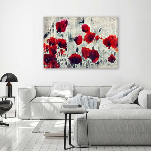 Obraz na plátně Malované červené máky
