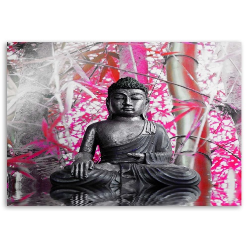 Obraz na plátně Buddha Bamboo Pink