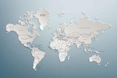 Obraz mapa sveta v originálnom prevedení