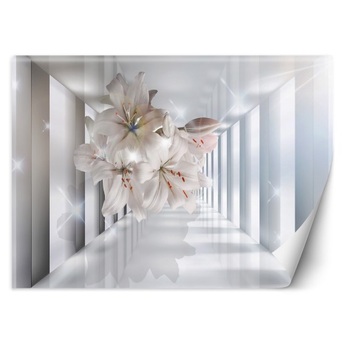 Fototapeta, 3D efekt Tunelové květiny