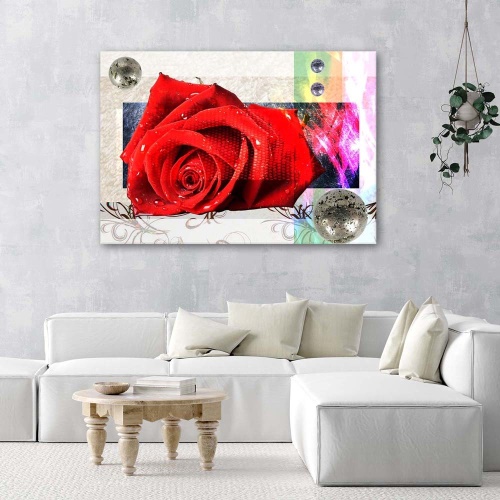 Obraz na plátně Červené květy růží Abstrakt