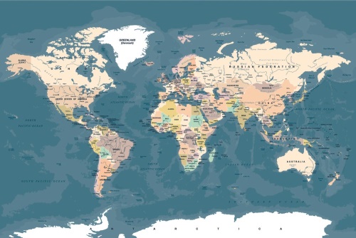 Samolepiaca tapeta vintage mapa sveta