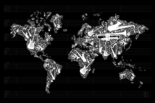 Obraz hudobná mapa sveta