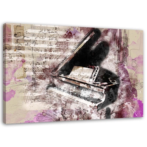 Obraz na plátně Piano abstraktní fialové Vintage