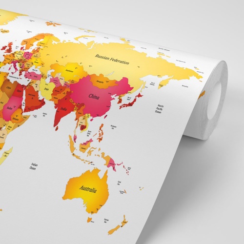 Tapeta mapa sveta vo farbách