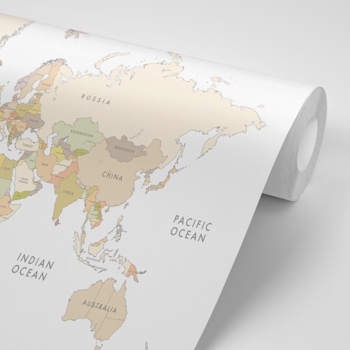 Samolepiaca tapeta mapa sveta s vintage prvkami