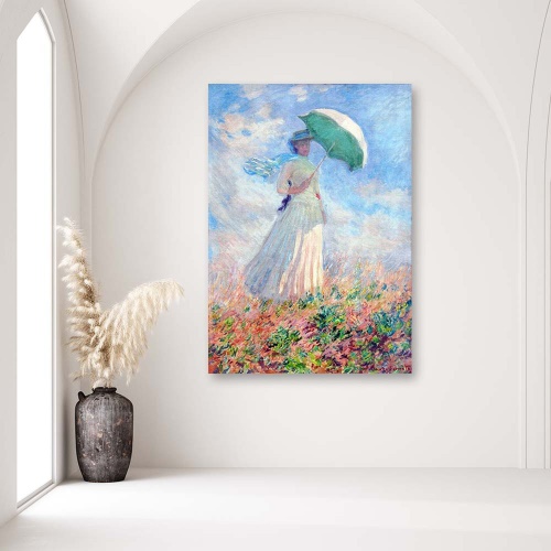 Obraz na plátně REPRODUKCE Žena s deštníkem - C.Monet,
