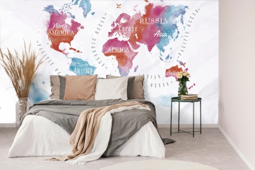 Tapeta akvarelová mapa sveta