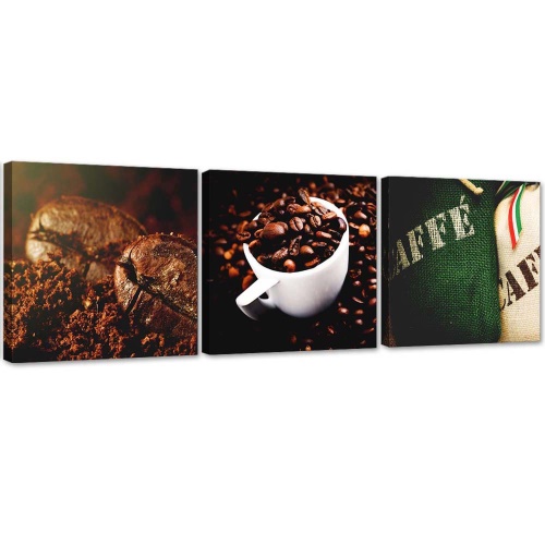 Obraz na plátně třídílný Nápoj z kávových zrn