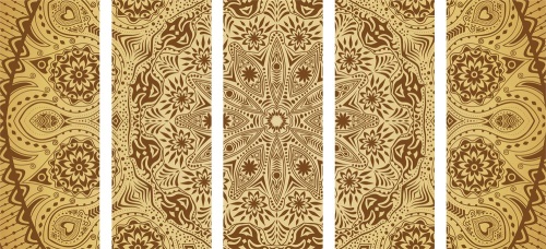 5-dielny obraz okrasná Mandala s krajkou