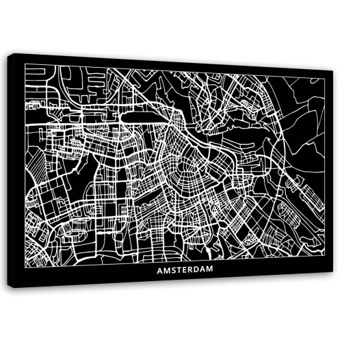 Obraz na plátně Amsterdam Mapa města