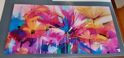 5-dielny obraz abstraktné farebné kvety