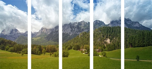 5-dielny obraz malebné Rakúsko