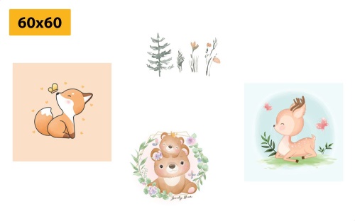 Set obrazov roztomilé zvieratká
